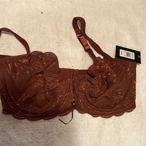 New Frederick’s of Hollywood “Charlotte” bra coco brown size 38F
